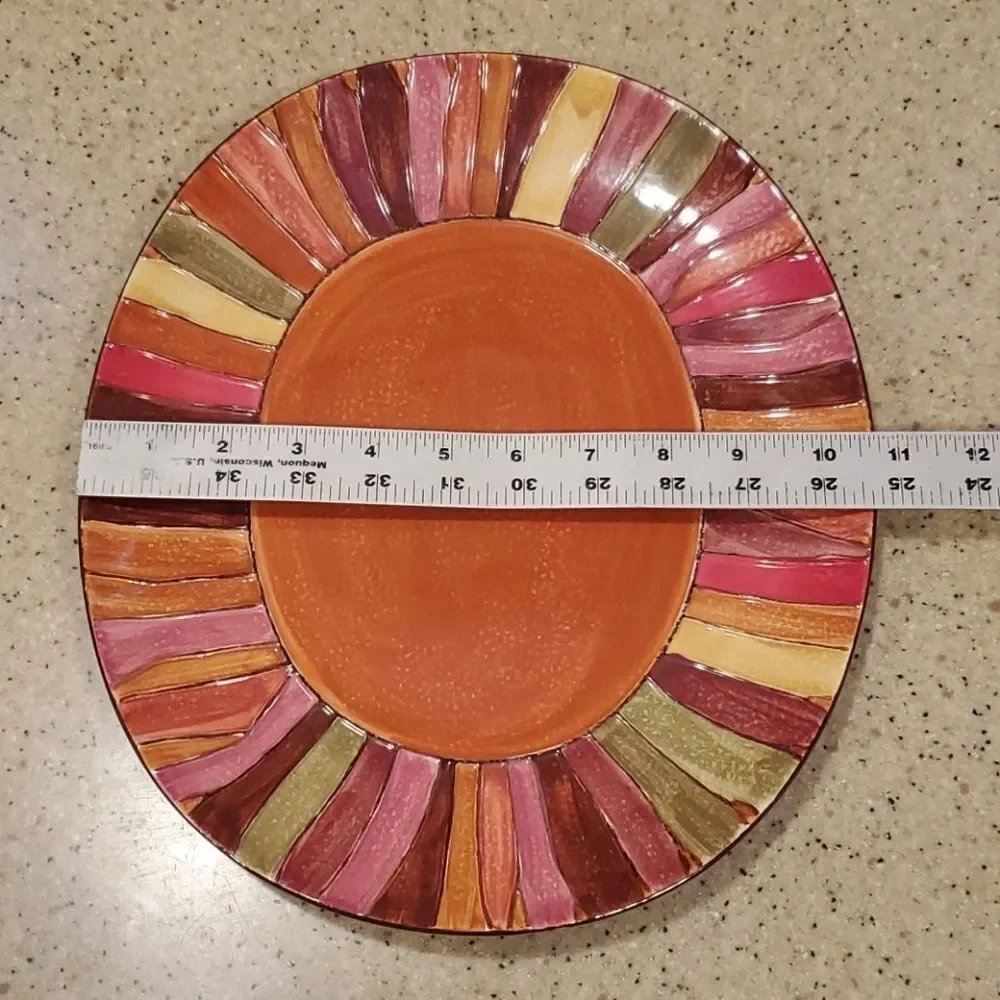 Pier One Wavy Stripe Dinner Plate 12.25